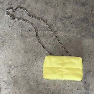 a new day Lemon Crossbody Bag with Silver Chain